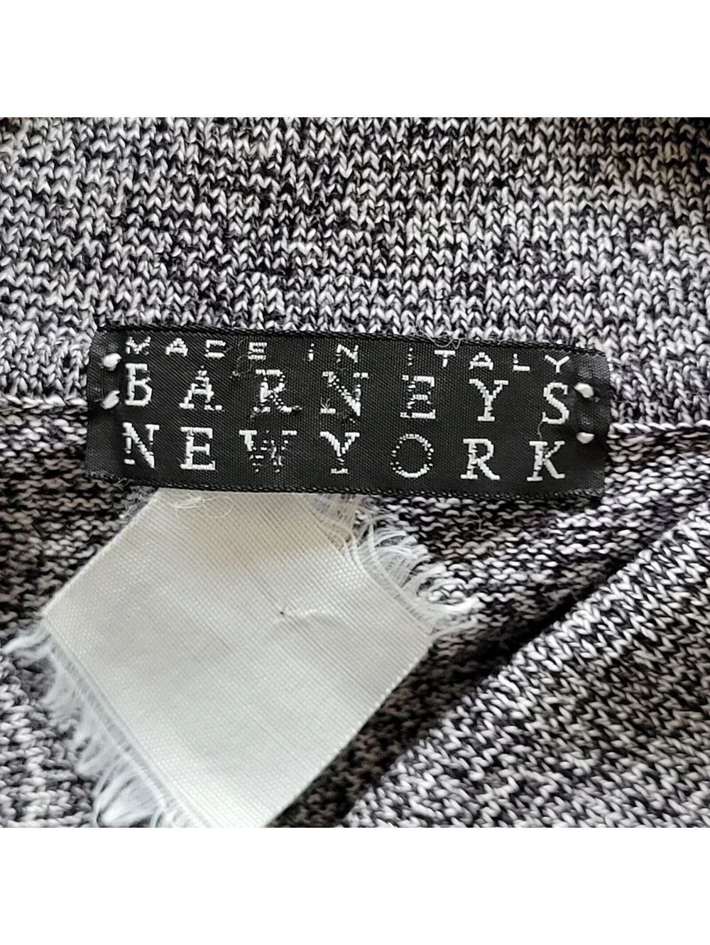 Barneys New York Men's Medium Gray Marled Knit Full Button Cardigan Sweater